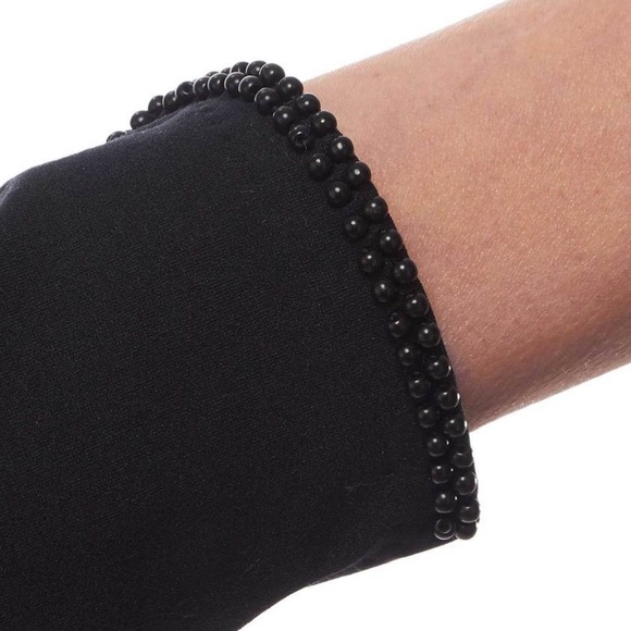 On a Pedestal Matte Wrist Length Gloves with Beaded Cuff - size B - Picture 5 of 6
